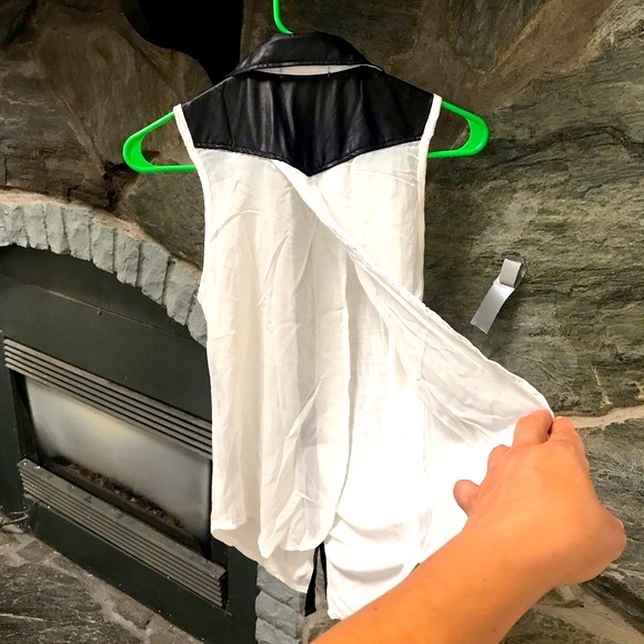 COPY - Eye Candy Sheer Backless Sassy Sleeveless Blouse Size M - Picture 7 of 10